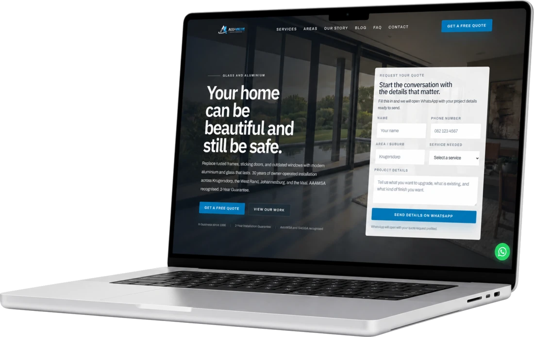 The Alu-Value website KILO designed and built