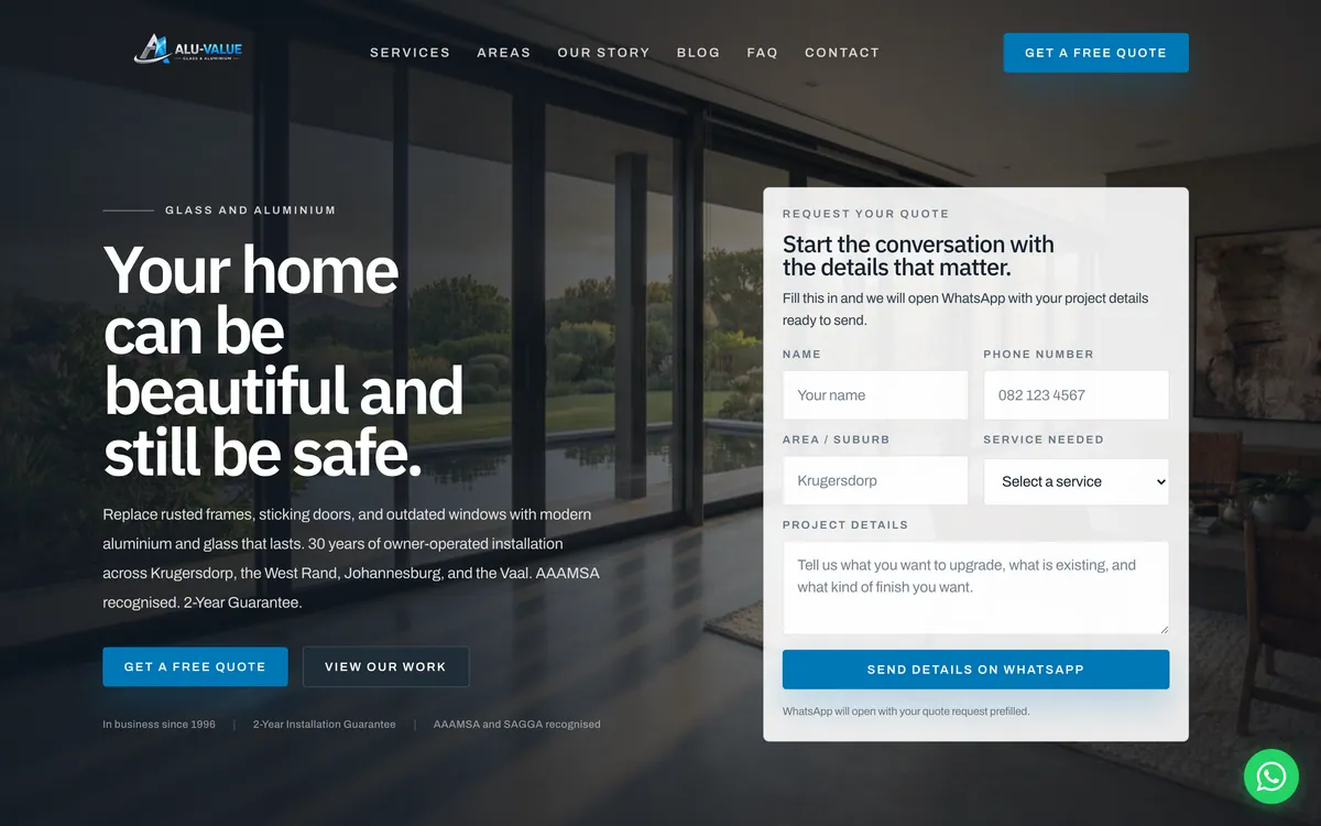 AluValue live site preview